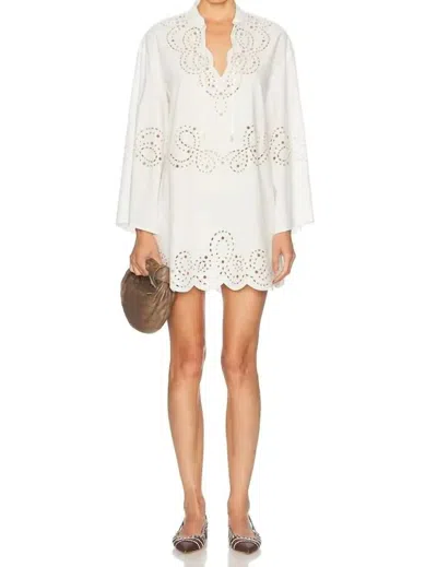 SIMKHAI SARINA LONG SLEEVE MINI DRESS IN WHITE
