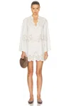Simkhai Sarina Broderie Anglaise Cotton-blend Mini Dress In White
