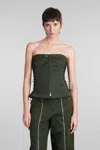 Simkhai Sasha Zip Up Bustier Top In Green
