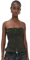 Simkhai Sasha Zip Up Bustier Top In Moss