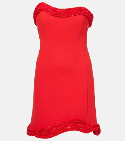 SIMKHAI SASKIA STRAPLESS CRÊPE MINIDRESS