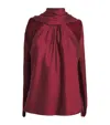 Simkhai Satin Cape Scarlett Top In Red