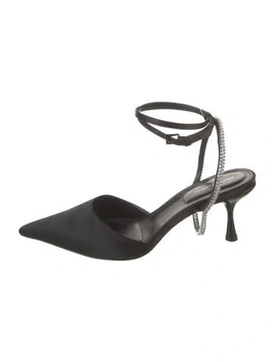 Pre-owned Simkhai Satin Crystal Embellishments Pumps In Black