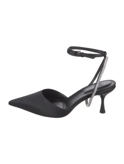 Pre-owned Simkhai Satin Crystal Embellishments Pumps In Black