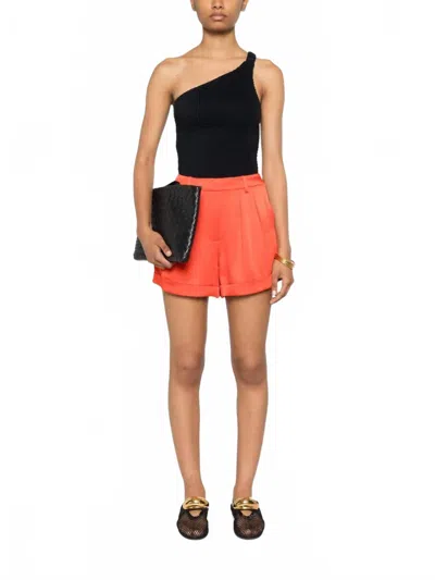 Simkhai Satin Finish Shorts In Flame In Red