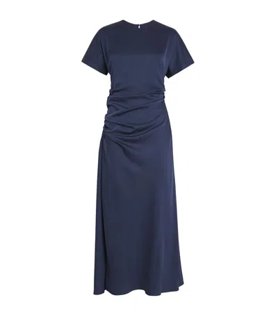 Simkhai Satin Marabella Midi Dress In Navy