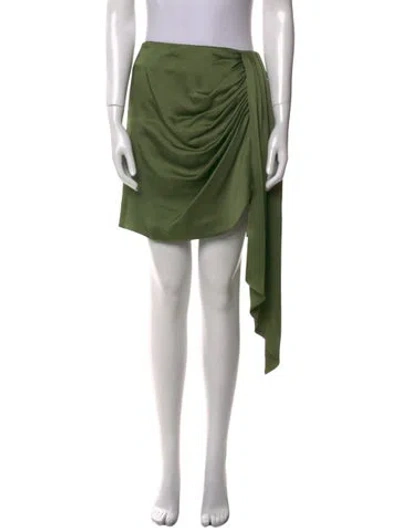 Pre-owned Simkhai Satin Midi Length Skirt In Green