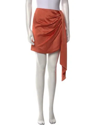Pre-owned Simkhai Satin Mini Skirt In Orange