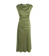 Simkhai Womens Olive Burke Draped Satin Midi Dress In Green