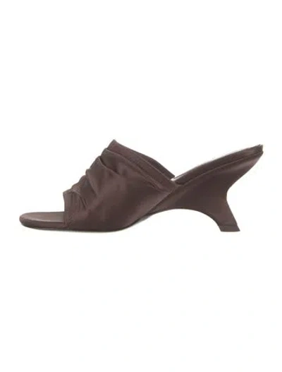 Pre-owned Simkhai Satin Slides In Brown