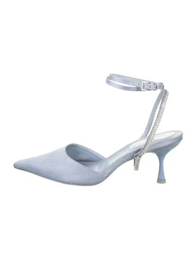 Pre-owned Simkhai Satin Slingback Pumps In Blue