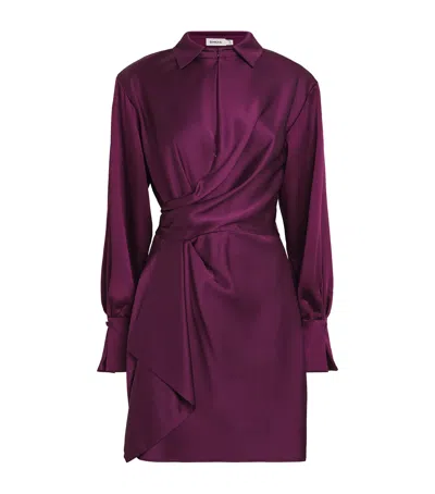 Simkhai Satin Talit Wrap Mini Dress In Purple