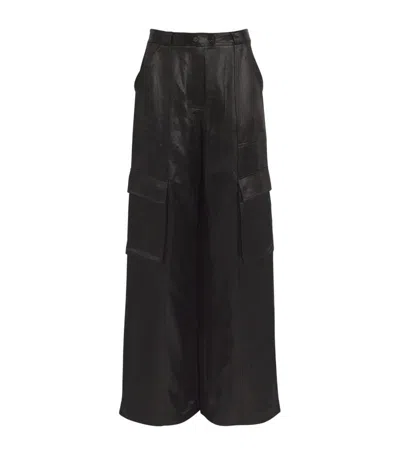 Simkhai Russel Faux-leather Cargo Pants In Black