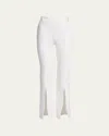 Simkhai Satin-combo Front-slit Pants In White