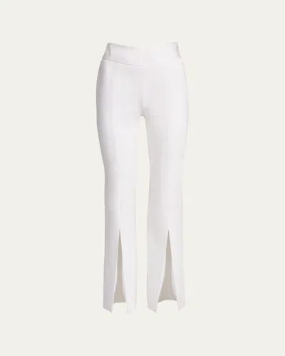 Simkhai Satin-combo Front-slit Pants In White