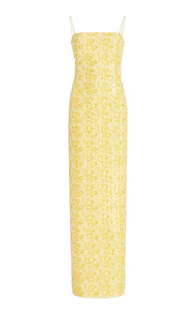 Simkhai Savia Embellished Jersey Gown In Yellow
