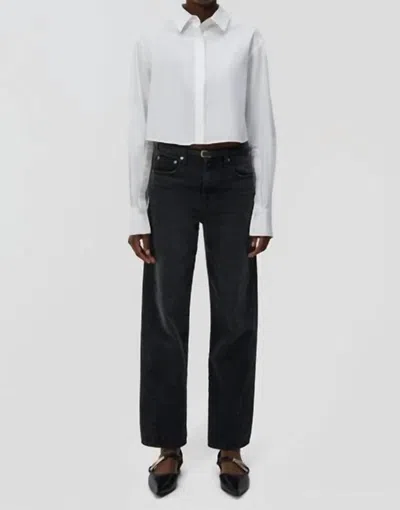 Simkhai Sawyer High Rise Wide Leg Jeans In Madiera Wash In Black