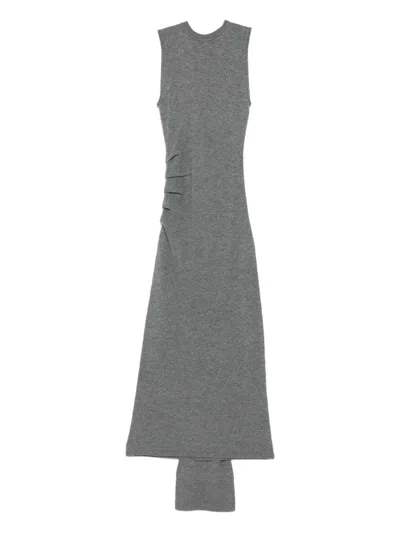 Simkhai Scarf-detail Sleeveless Maxi Dress In Gray