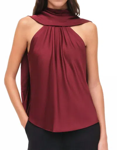 Simkhai Womens Oxblood Scarlett Cape Satin Top In Burgundy