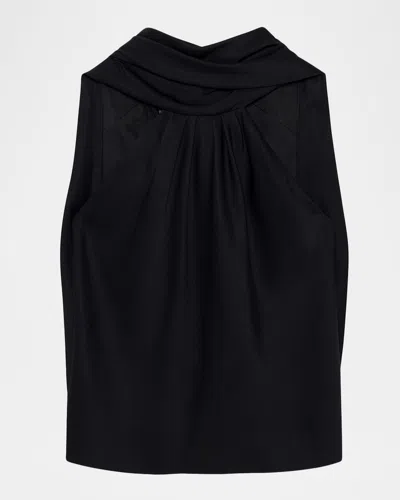 Simkhai Scarlett Satin Cape Top In Black