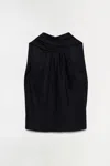 Simkhai Scarlett Satin Cape Top In Black In Black