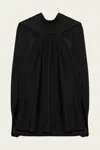 Simkhai Scarlett Satin Cape Top In Black In Black