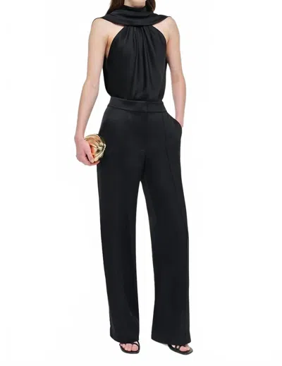 Simkhai Scarlett Draped-design Halterneck Blouse In Black
