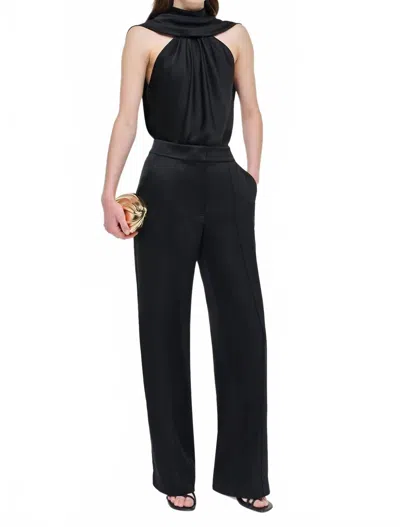 Simkhai Scarlett Draped-design Halterneck Blouse In Black