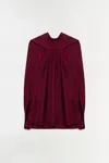 Simkhai Scarlett Satin Cape Top In Oxblood In Burgundy