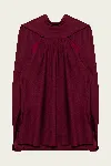 Simkhai Scarlett Satin Cape Top In Oxblood In Burgundy