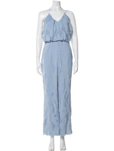 Pre-owned Simkhai Scoop Neck Jumpsuit In Blue