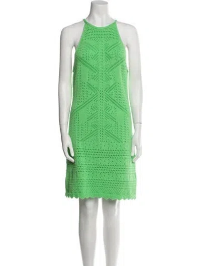Pre-owned Simkhai Scoop Neck Knee-length Dress In Green