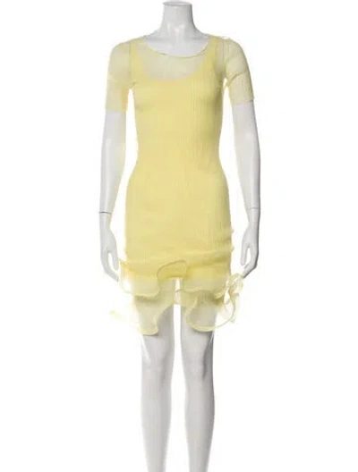 Pre-owned Simkhai Scoop Neck Knee-length Dress W/ Tags In Yellow