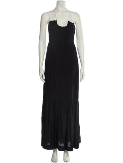 Pre-owned Simkhai Scoop Neck Long Dress In Black