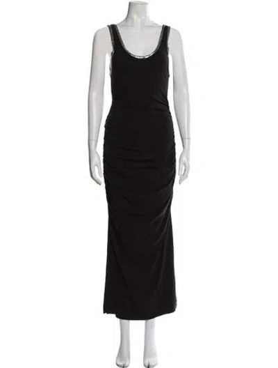 Pre-owned Simkhai Scoop Neck Long Dress In Black