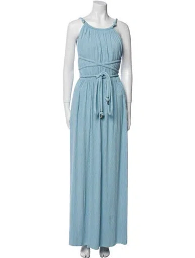 Pre-owned Simkhai Scoop Neck Long Dress In Blue