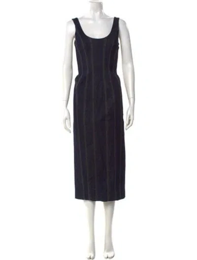 Pre-owned Simkhai Scoop Neck Long Dress In Blue