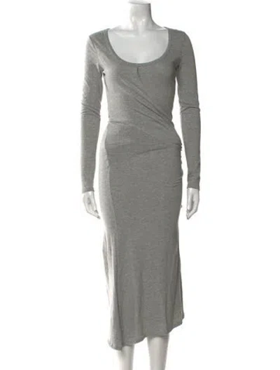 Pre-owned Simkhai Scoop Neck Long Dress In Gray