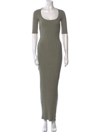 Pre-owned Simkhai Scoop Neck Long Dress In Green