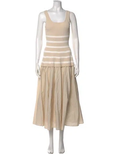 Pre-owned Simkhai Scoop Neck Long Dress In Neutral