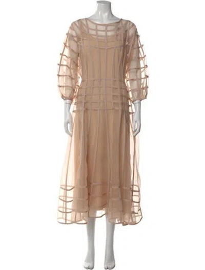 Pre-owned Simkhai Scoop Neck Long Dress In Neutral