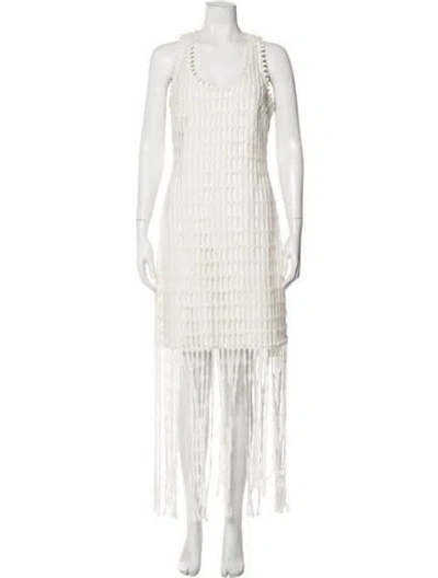 Pre-owned Simkhai Scoop Neck Long Dress In Neutral