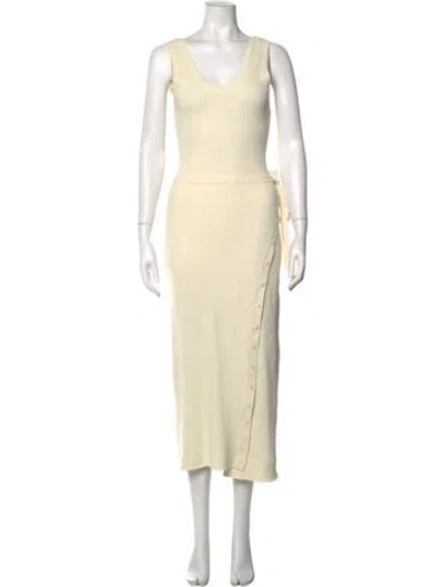 Pre-owned Simkhai Scoop Neck Long Dress In Neutral