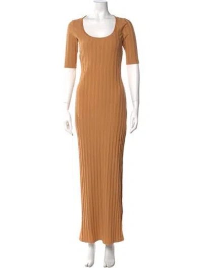 Pre-owned Simkhai Scoop Neck Long Dress In Orange
