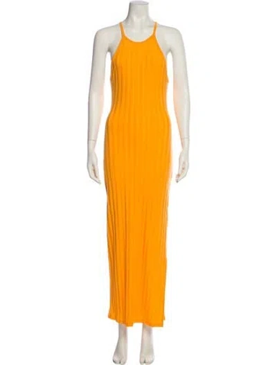 Pre-owned Simkhai Scoop Neck Long Dress In Orange