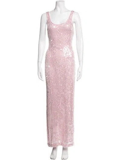 Pre-owned Simkhai Scoop Neck Long Dress In Pink