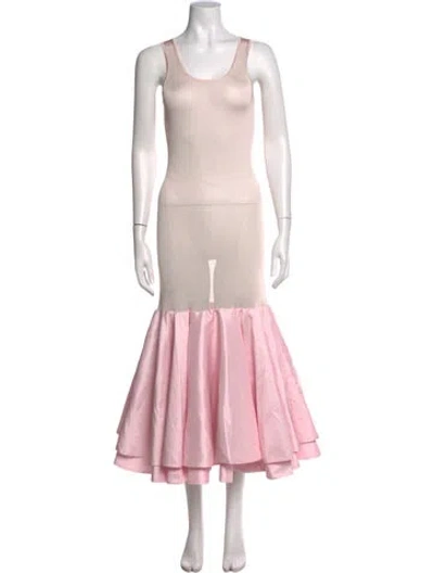 Pre-owned Simkhai Scoop Neck Long Dress In Pink