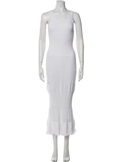 Pre-owned Simkhai Scoop Neck Long Dress In White