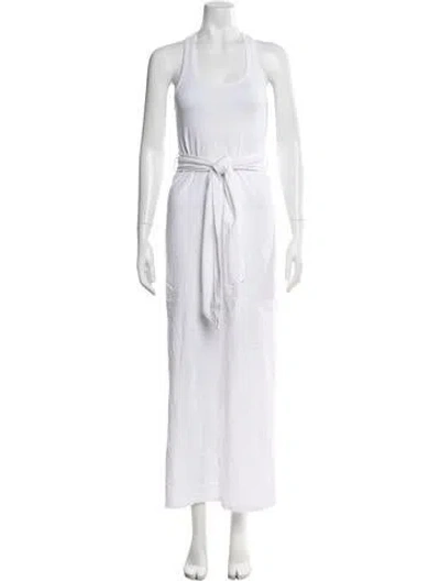 Pre-owned Simkhai Scoop Neck Long Dress In White