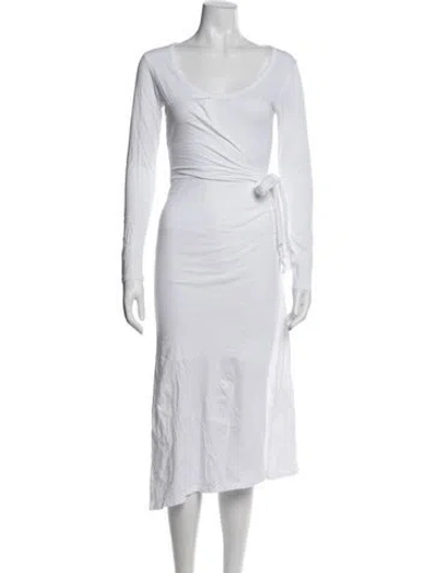 Pre-owned Simkhai Scoop Neck Long Dress In White
